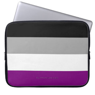 SlipperyJoe's aseksuele trots vlag met de nadruk o Laptop Sleeve
