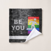 SlipperyJoe's Be You black brick wall walk figu (Gant de toilette)