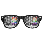 SlipperyJoe's Be You brick wall stick figure rainb Retro Zonnebril (Voorkant)