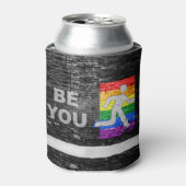 SlipperyJoe's Be You zwart bakstenen wandfiguur Blikjeskoeler (Blikje Voorkant)