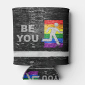 SlipperyJoe's Be You zwart bakstenen wandfiguur Blikjeskoeler (Achterkant)