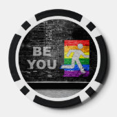 SlipperyJoe's Be You zwart bakstenen wandfiguur Poker Chips (Achterkant)