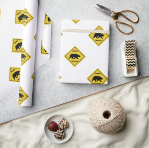 SlipperyJoe's beer kruising teken beer silhouet w Cadeaupapier