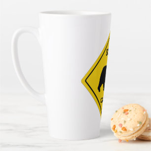 SlipperyJoe's beer kruising teken beer silhouet w Latte Mok