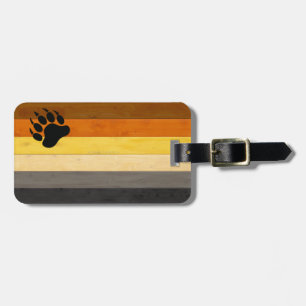 SlipperyJoe's Beer Pride flag houten vloer textuur Bagagelabel