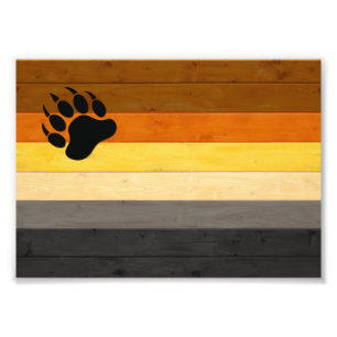 SlipperyJoe's Beer Pride flag houten vloer textuur Foto Afdruk