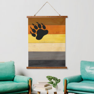 SlipperyJoe's Beer Pride flag houten vloer textuur Hangend Wandkleed