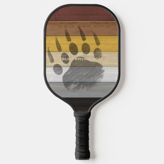SlipperyJoe's Beer Pride flag houten vloer textuur Pickleball Paddle (Voorkant)