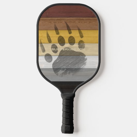 SlipperyJoe's Beer Pride flag houten vloer textuur Pickleball Paddle (Achterkant)