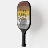 SlipperyJoe's Beer Pride flag houten vloer textuur Pickleball Paddle (Links)