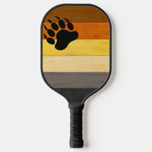 SlipperyJoe's Beer Pride flag houten vloer textuur Pickleball Paddle (Voorkant)