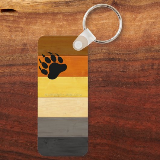 SlipperyJoe's Beer Pride flag houten vloer textuur Sleutelhanger (Achterkant)