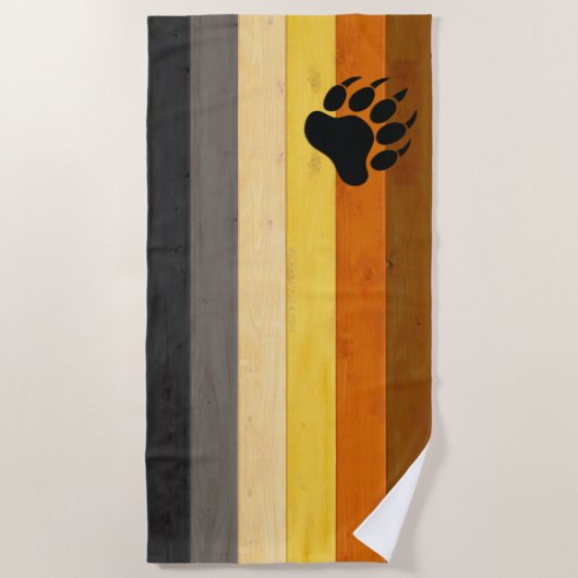 SlipperyJoe's Beer Pride flag houten vloer textuur Strandlaken (Voorkant)