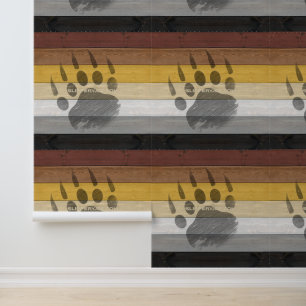SlipperyJoe's Beer Pride vlag houten vloer textuur Behang