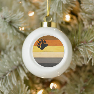 SlipperyJoe's Beer Pride vlag houten vloer textuur Keramische Bal Ornament