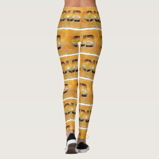 SlipperyJoe's beer zegt goudbruin-wit Leggings (Achterkant)