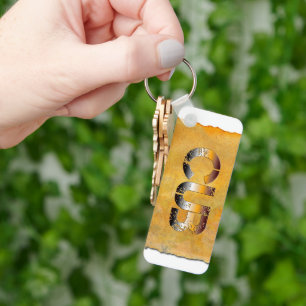 SlipperyJoe's beer zegt goudbruin-wit Sleutelhanger