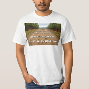 SlipperyJoe's beren zullen je doden pootafdrukken T-shirt