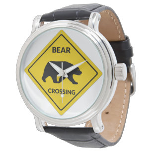 SlipperyJoe's berenkruising bord beren silhouet w Horloge