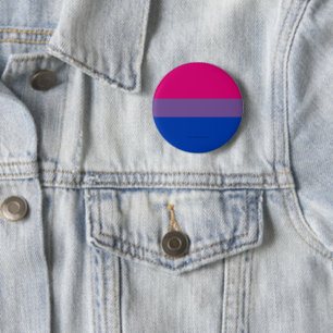 SlipperyJoe's Biseksuele Pride-vlag kleuren magent Ronde Button 5,7 Cm