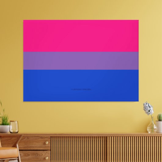 SlipperyJoe's Bisexual Pride Flag lavender-roze bl Canvas Afdruk (Insitu (Woonkamer))