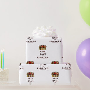 SlipperyJoe's blijf kalm fabulous gouden kroon roo Cadeaupapier