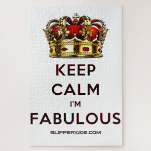 SlipperyJoe's blijf kalm fabulous gouden kroon roo Legpuzzel
