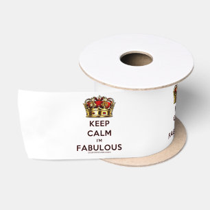 SlipperyJoe's blijf kalm fabulous gouden kroon roo Lint