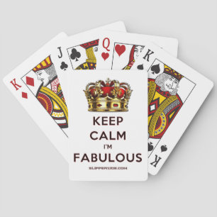 SlipperyJoe's blijf kalm fabulous gouden kroon roo Pokerkaarten
