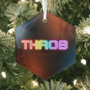 SlipperyJoe's bonzend regenboogachtig verloop dikk Glas Ornament