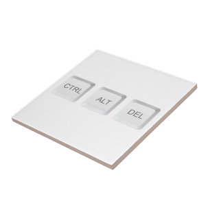 SlipperyJoe's CTRL ALT DEL computer toetsenbord kn Tegeltje