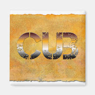 SlipperyJoe's cub beer woord sinaasappel-bruine ti Magneet