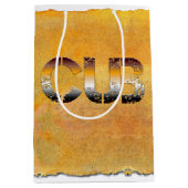 SlipperyJoe's cub beer woord sinaasappel-bruine ti Medium Cadeauzakje (Voorkant)