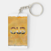 SlipperyJoe's cub beer woord sinaasappel-bruine ti Sleutelhanger (achterkant)