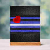 SlipperyJoe's cuir drapeau orgueil noir bleu royal (Neutre)