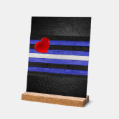 SlipperyJoe's cuir drapeau orgueil noir bleu royal (Angle)