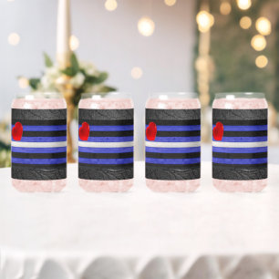 SlipperyJoe's cuir drapeau orgueil noir bleu royal