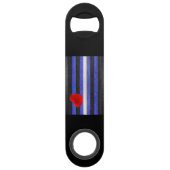 SlipperyJoe's cuir drapeau orgueil noir bleu royal (Devant)