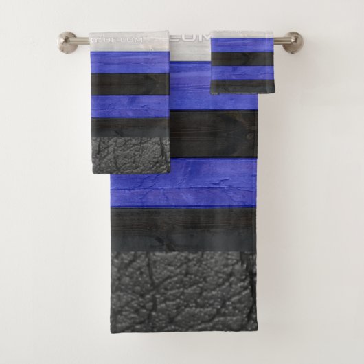 SlipperyJoe's cuir drapeau orgueil noir bleu royal (En situation)