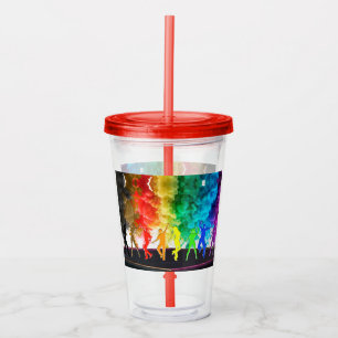 SlipperyJoe's Dancing Pride Shadows gay geschenken Acryl Drinkbeker