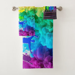 SlipperyJoe's Dancing Pride Shadows gay geschenken Bad Handdoek