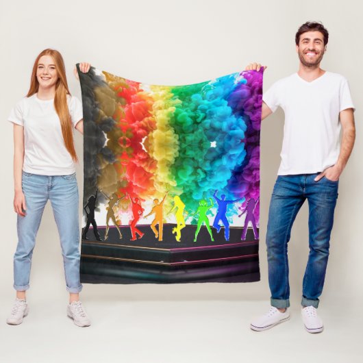 SlipperyJoe's Dancing Pride Shadows gay geschenken Fleece Deken (In situ)