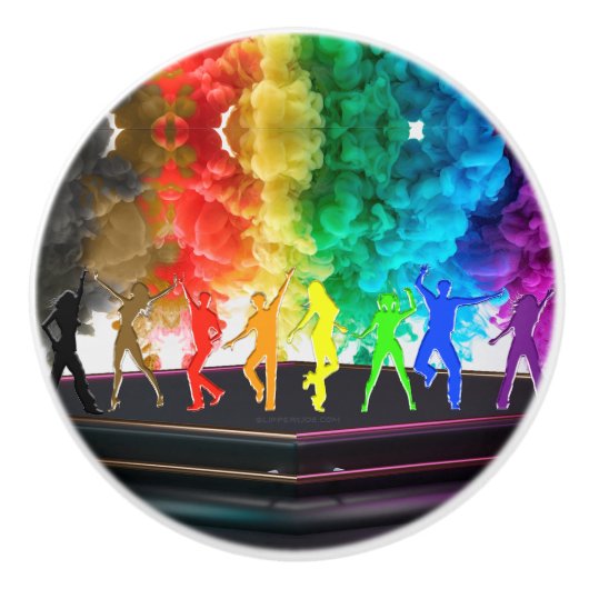 SlipperyJoe's Dancing Pride Shadows gay geschenken Keramische Knop (Voorkant)