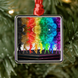 SlipperyJoe's Dancing Pride Shadows gay geschenken Metalen Ornament