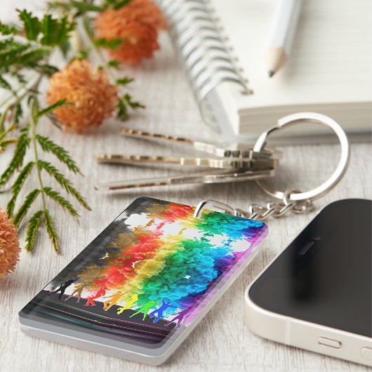 SlipperyJoe's Dancing Pride Shadows gay geschenken Sleutelhanger (Voorkant Rechts)