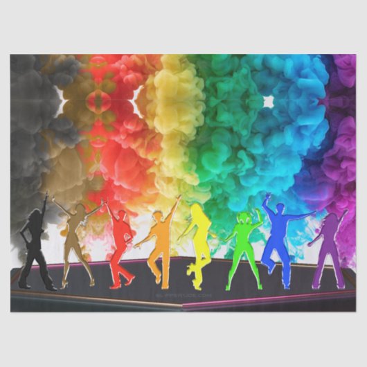 SlipperyJoe's Dancing Pride Shadows gay geschenken Tissuepapier (Voorkant)