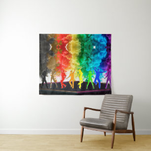 SlipperyJoe's Dancing Pride Shadows gay geschenken Wandkleed
