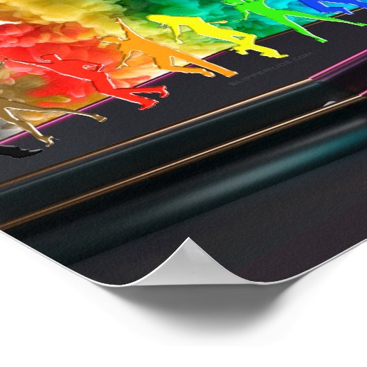 SlipperyJoe's dansende pride Shadows homo cadeauku Poster (Hoek)