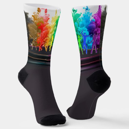 SlipperyJoe's dansende pride Shadows homo cadeauku Sokken (Gebogen)