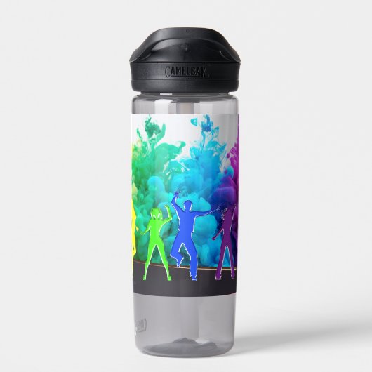 SlipperyJoe's dansende pride Shadows homo cadeauku Waterfles (Achterkant)